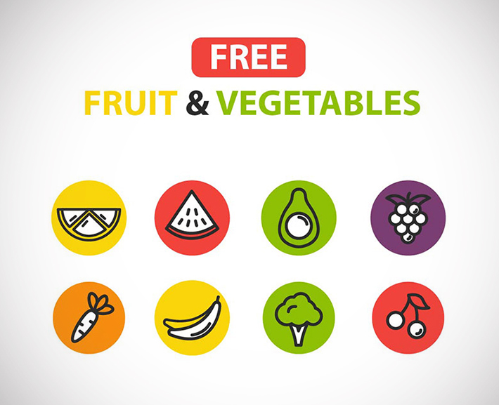 Awesome Fruit and Vegetables Icons Free Download