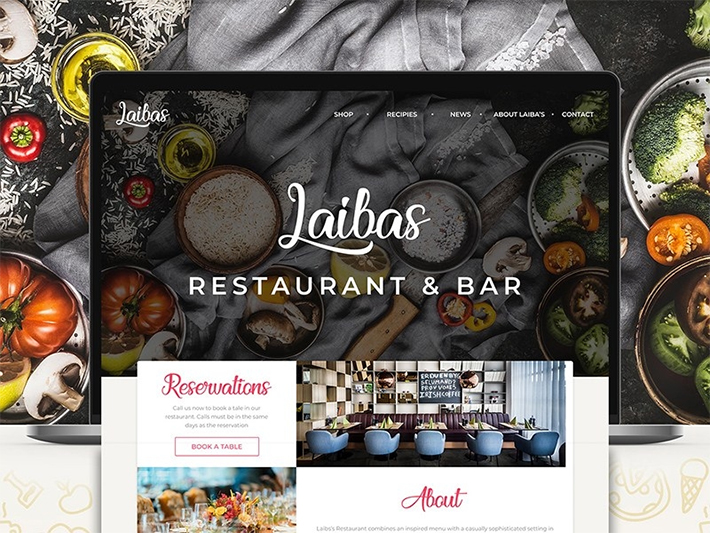 Freebie : Creative Restaurant & Bar Landing Page PSD Template