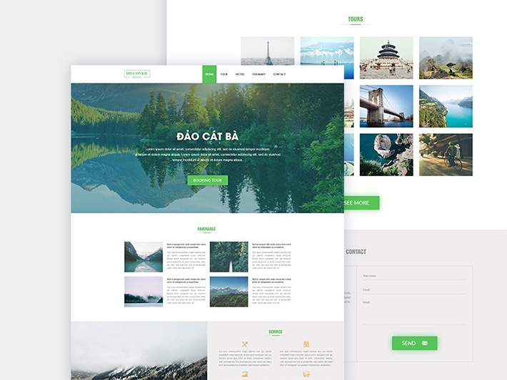 Creative Travel Landing Page PSD Template Free Download