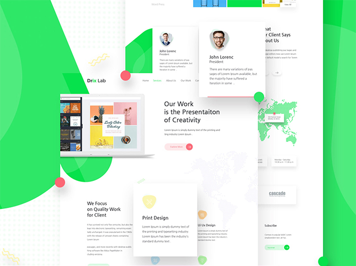 Free Download Creative Drix Agency Landing Page Template (UI/UX)