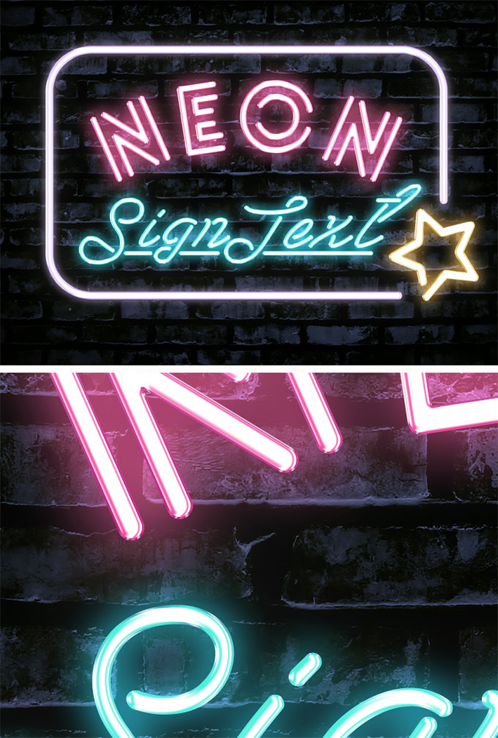 Free Download Awesome Colorful Neon Text Effect For Designers