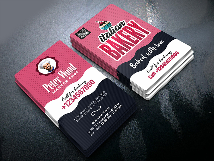 Free Download Minimal Bakery Shop Business Card Template Design (PSD)