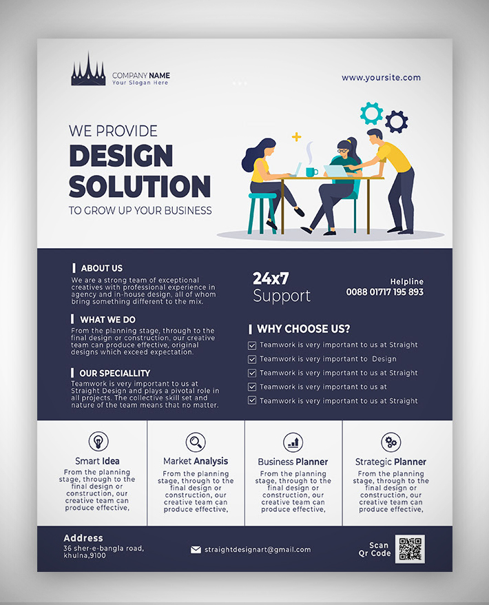 Free Download Corporate Print Ready Business PSD Flyer Template