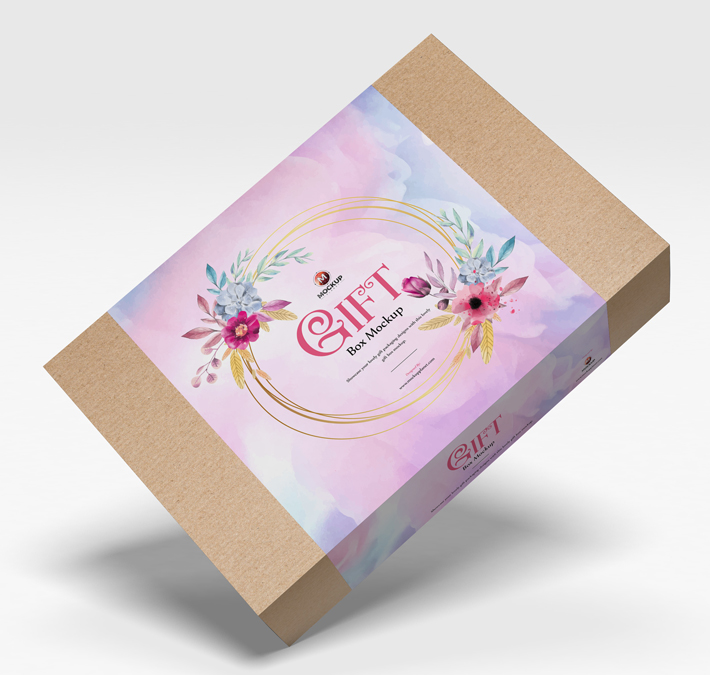 Free Download Creative Gift Packing Box Mockup (PSD)