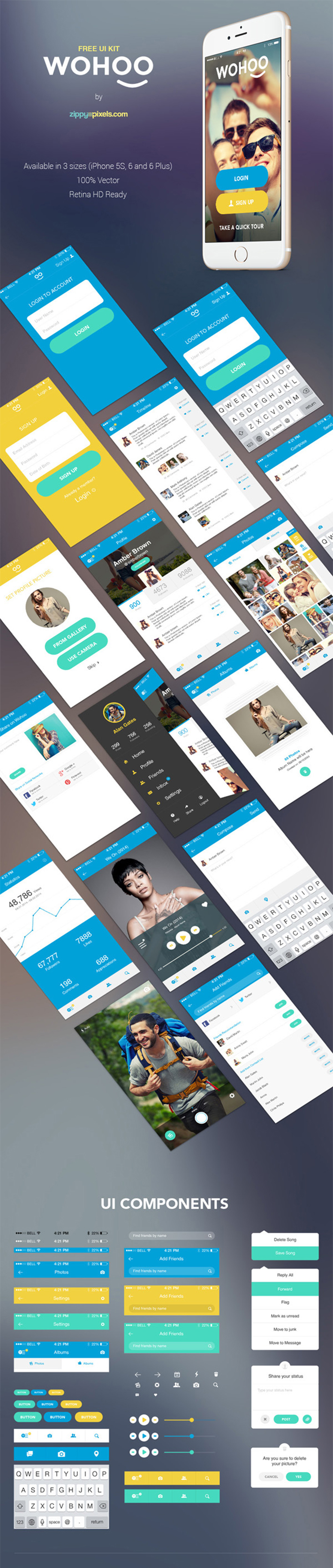 Free Download Modern Mobile App for iOS (UI Kit)