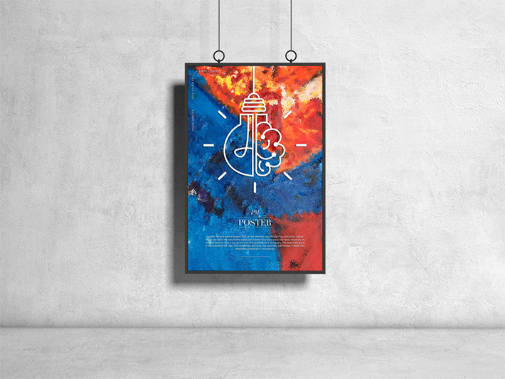 Attractive Hanging Poster Mockup Free Download (PSD)