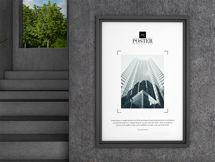 Free Download Creative Industrial Advertising Poster Mockup (PSD)