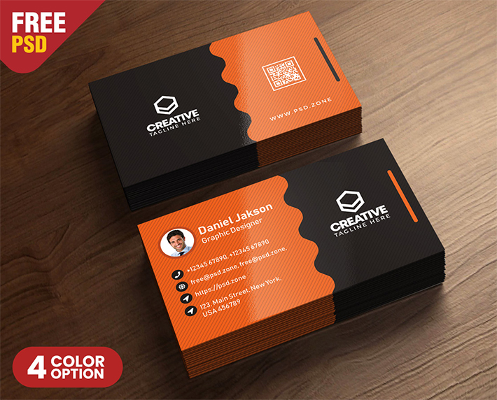 Freebie : Clean Creative Business Card Template Design (PSD)