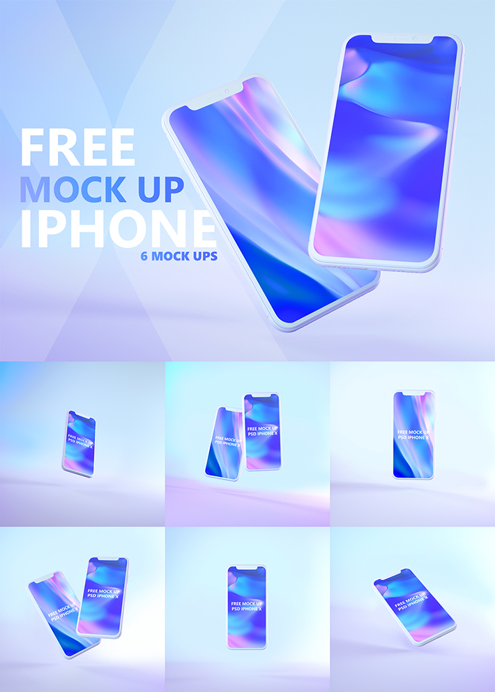 Free Download 6 Awesome & Creative iPhone X Mockups