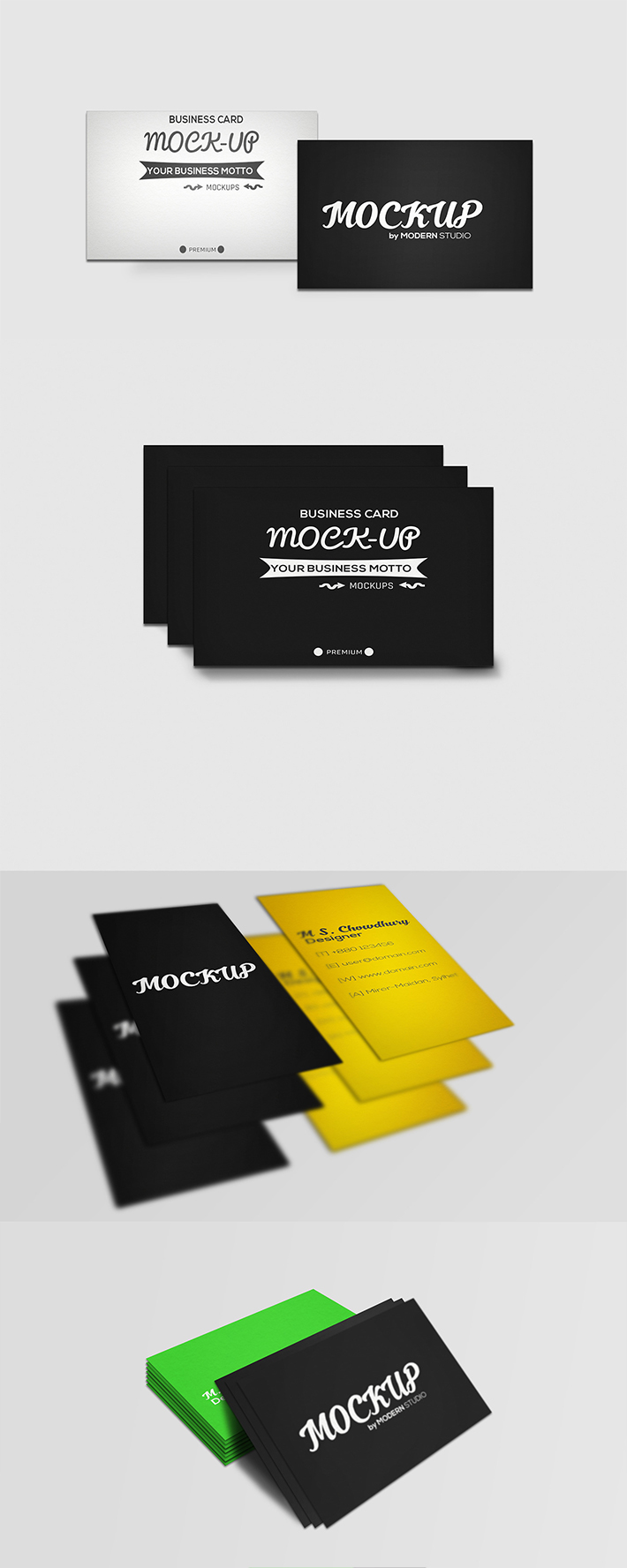 Free Download Simple Creative Business Card PSD Mockup