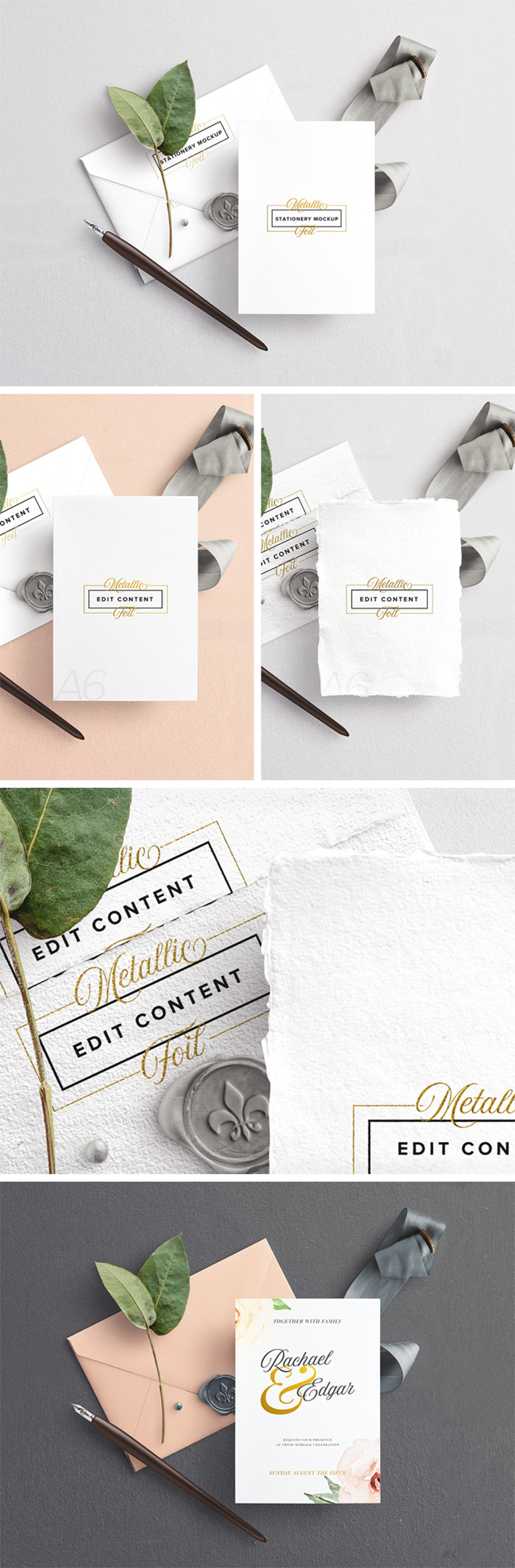 Free Download Awesome Wedding Stationery Mockup (2019)