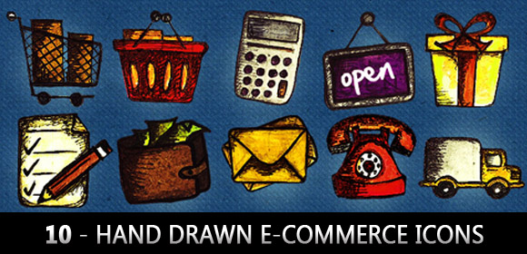 2010 Final Giveaway – Freebie 10 Hand Drawn E-Commerce Icons