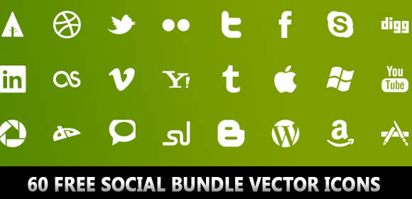 Vector Icons: 60 Free Social Bundle Vector Icons