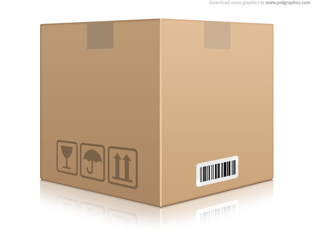 Cardboard box icon PSD