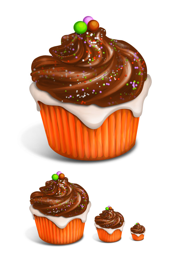 Delicious Cupcake Icons PSD