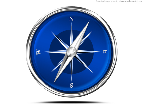 Modern compass icon PSD