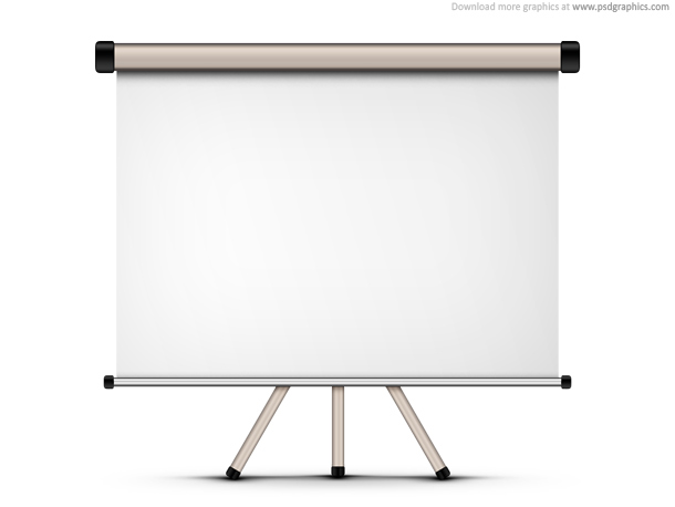 Blank projection screen PSD
