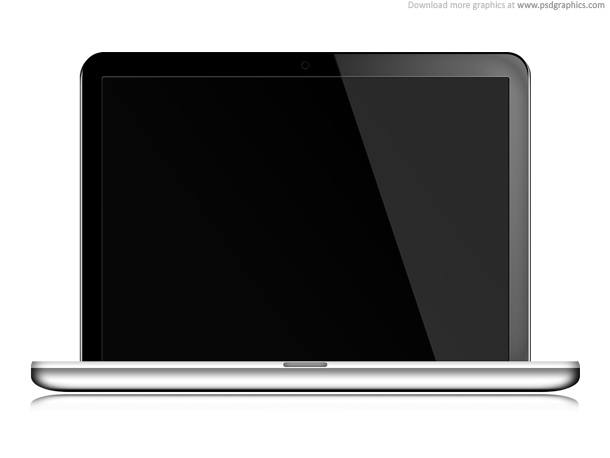 Silver laptop icon (PSD) PSD