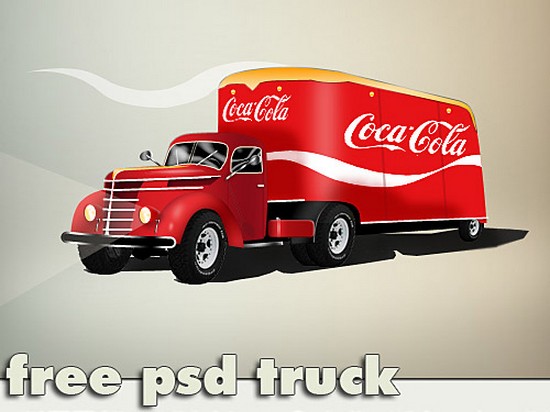 Coca Cola Free Truck PSD L Download New & Useful High Quality PSD Files 