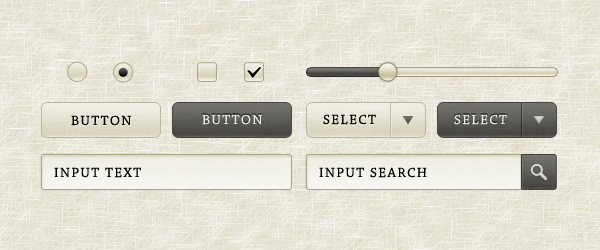 Sepia GUI Elements PSD for free