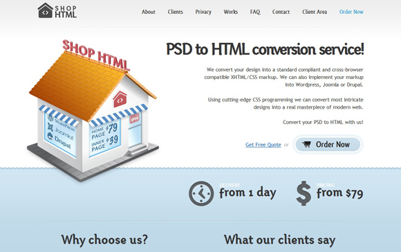 PSD Slicing Websites