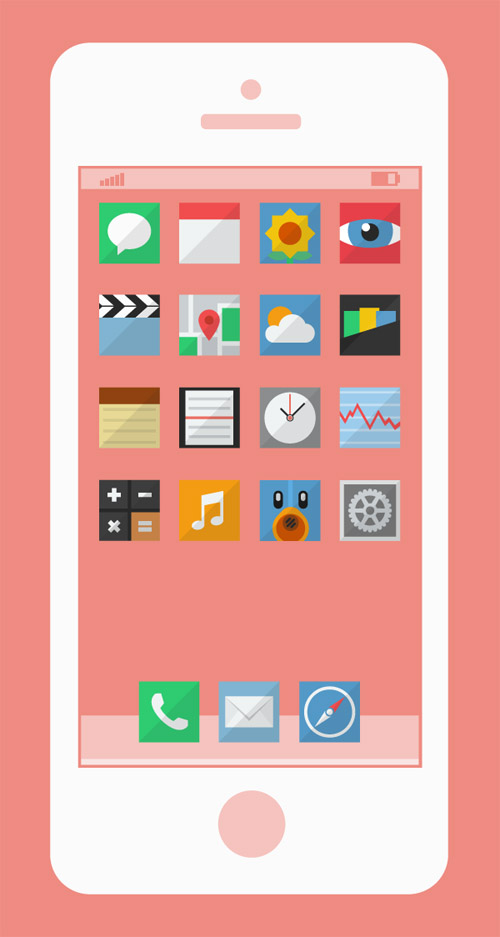 Flat style iOS icons