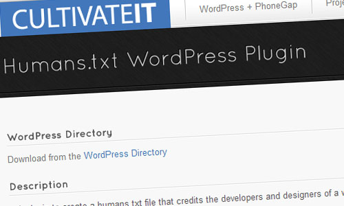Humans.txt WordPress Plugin