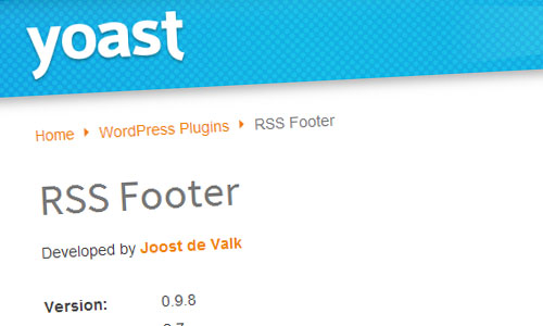 RSS Footer WordPress plugin