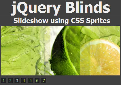 jQuery Slideshow Using CSS Sprites: jQuery Blinds