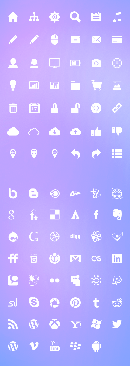 Social Media and UI Design Icons Preview