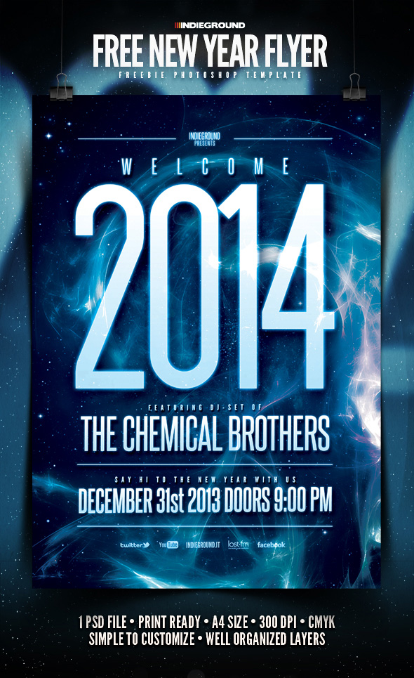 New Year Flyer Template  PSD 1