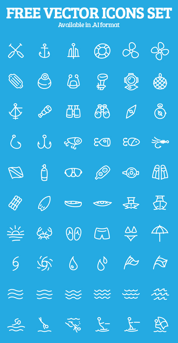 Free Line Style Vector Icons Set
