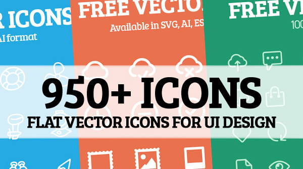 Free flat vector icons for UI Design