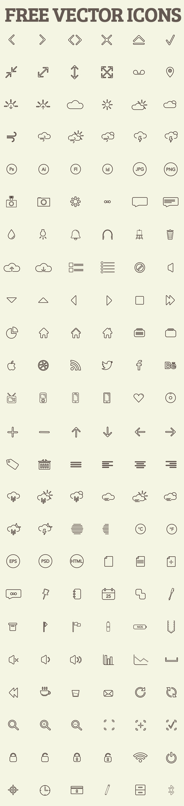 Free Beautiful  Vector Icons for UI Design