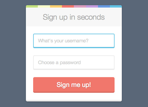 Sign Up Form Free PSD File