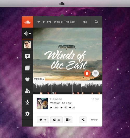 SoundCloud Player App - Music Played Free PSD File