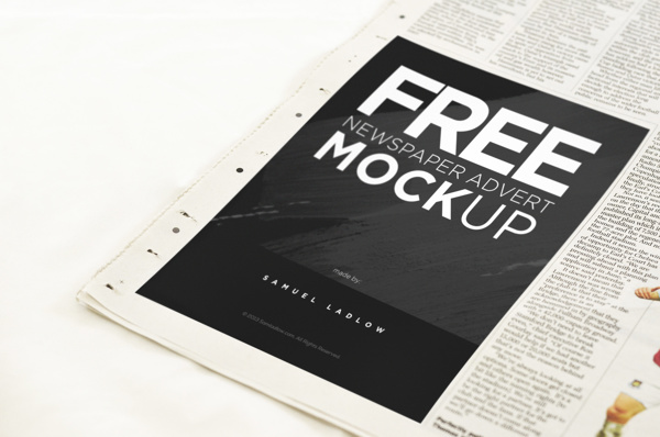 Free Newspaper Advert Mockup Free PSD File