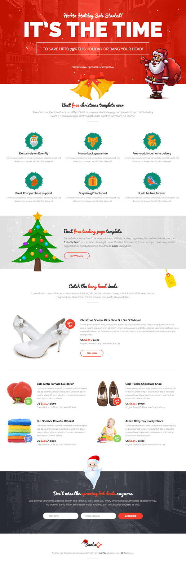 Christmas Gift Responsive HTML Christmas Landing Page