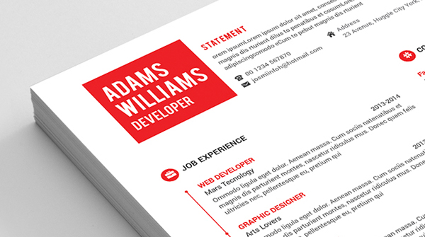Free Simple Resume Template with Cover Letter PSD