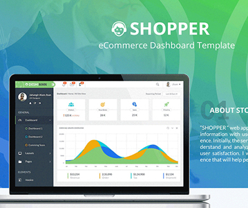 Shopper Web Application Dashboard UI Free PSD