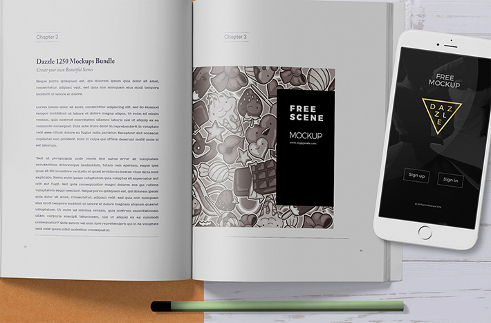 Creative & Attractive Book Mock Up Scene Download Free (PSD)