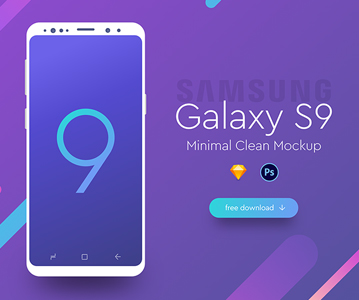 Creative Galaxy S9 Minimal Mockup Template (PSD)