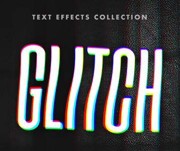 Creative Crashed Glitch Text Effects PSD