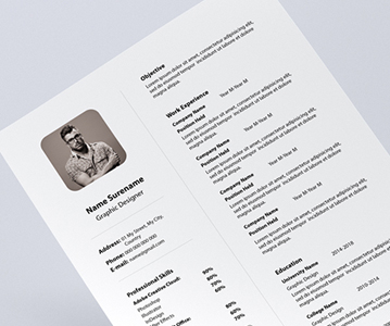 Professional Resume (CV) Template Free Download PSD