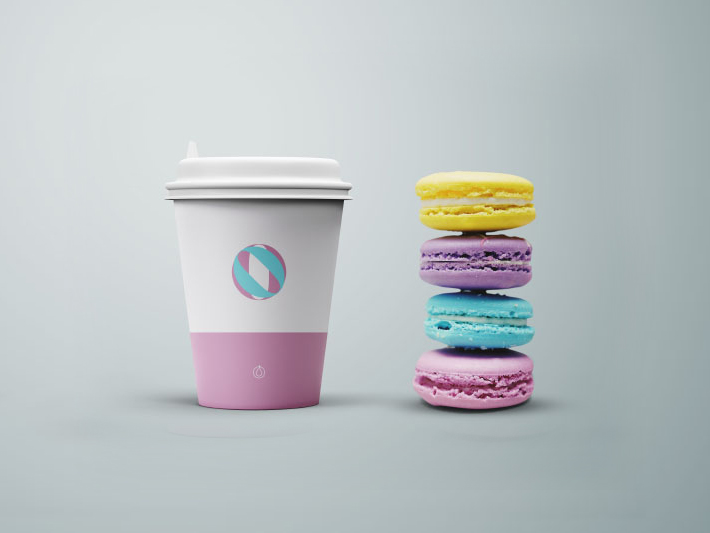 Awesome Cup Mockup with Cookies Free PSD Download