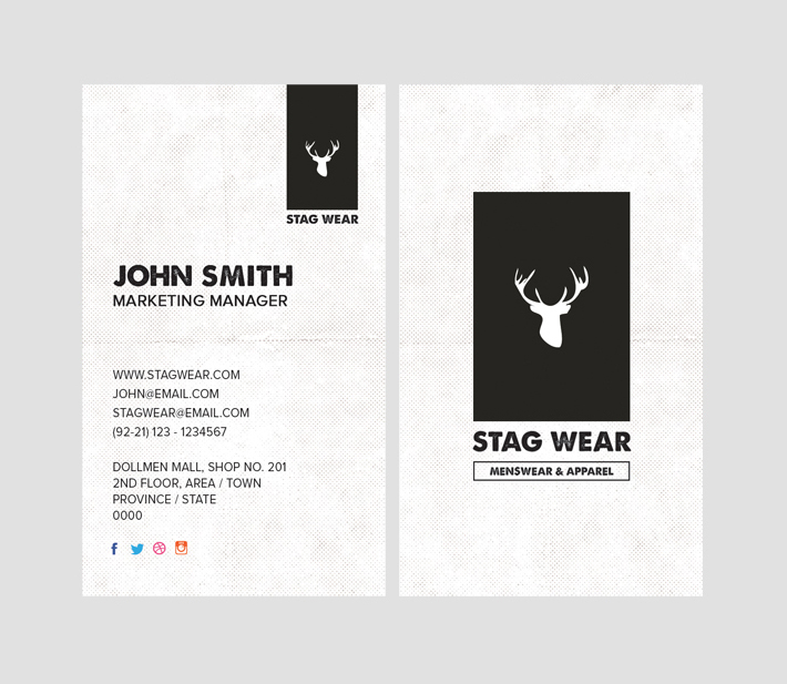 Download Free Stylish Vertical Business Card PSD Template