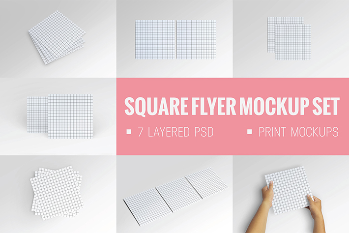 Awesome Square Flyer Mockup Template Free Download PSD