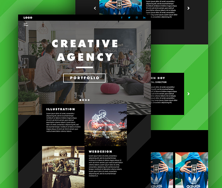 latest Website Homepage Free Download PSD