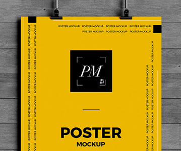 Elegant Hanging Poster Mockup Free Download (PSD)
