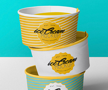 Delicious Ice Cream Cup Mockup Free Download (PSD)